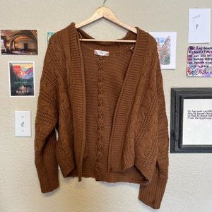Rust “Pink Rose” Chunky Cardigan